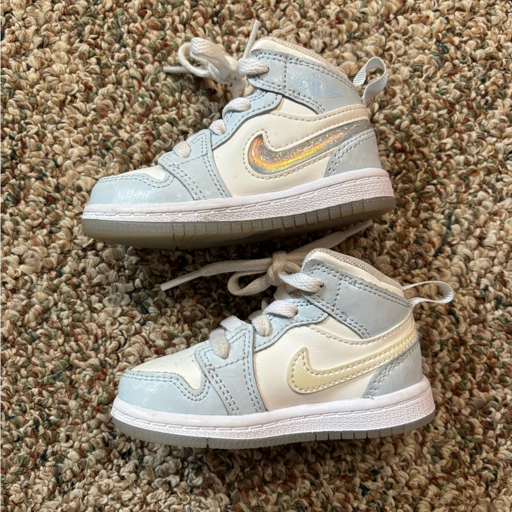 Nike Jordan 1 Blue and white kids shoes